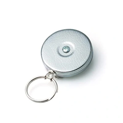 Bild av Key Bak #485 HD infällbar rulle med 122 cm (48 tum) rostfri stålkabel, kromad fram, stålbältesklämma, 237 ml retraction, delad ring