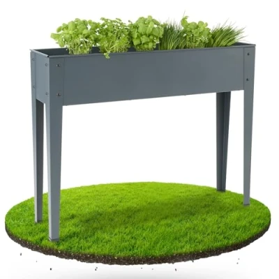 Bild av Arebos Upphöjd bädd 101,5 x 26 80 cm tidig rabatt växtbädd blomlåda trädgård terrasser, grönsaksbädd, trädgårdsbädd, blomkruka för balkong perfekt odling av grönsaker, frukt, örter