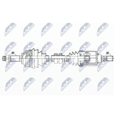 Bild av NTY NPW NS 068 Arbre de transmission Essieu avant gauche 690 NISSAN: Qashqai / Qashqai+2 I