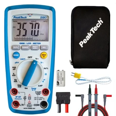 Bild av PeakTech 2180 Digital multimeter med LCR mätare, motstånd, kapacitans, induktans, 6000 räkningar, auktorange, amperemätare, kontinuitetstestare, bakgrundsbelyst LCD display CAT III 1000 V