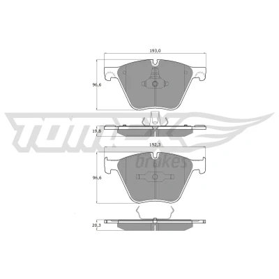 Bild av TOMEX brakes TX 19 45 Jeu de plaquettes frein Essieu avant préparé pour indicateur d&#039;usure BMW: X5, X6, 5 GT