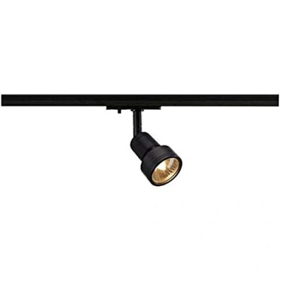 Bild av SLV LED 1 fas strålkastare PURI roterande och svängbar skenstrålkastare, spotlight, taklampa, skensystem, innerbelysning, 1P lampa GU10 QPAR51, svart