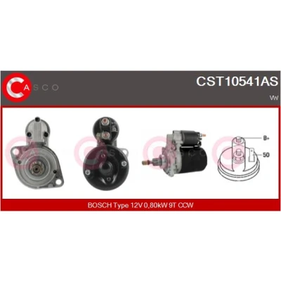 Bild av CASCO CST10541AS Startmotor 12V 0,80kW 9 CPS0159 76mm VOLKSWAGEN: TRANSPORTER 3 Bus, Kasten,