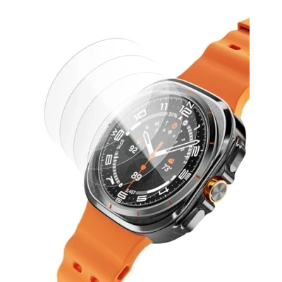 Bild av Sinoacc 4 pack skärmskydd för Galaxy Watch Ultra (47 mm) och 6 Classic mm), repskydd, dammtät, 47 mm klocka härdat glasskydd tillbehör Samsung