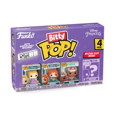 Bild av Funko Bitty Pop! Disney Princess Rapunzel, Merida, Moana och en överraskningsminifigur 2,2 cm (0,9 tum) samlarobjekt stapelbar displayhylla ingår presentidé festpåse