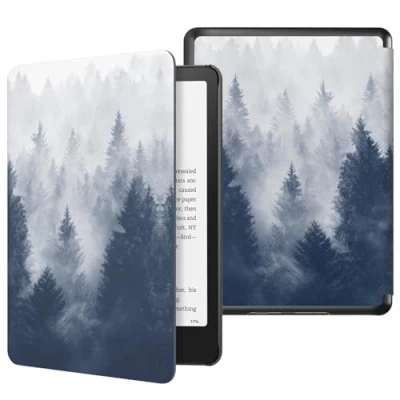 Bild av MoKo Case for All new 7&quot;Kindle Paperwhite 12th Generation 2024&amp;Kindle Colorsoft Signature Edition 2024,Lightweight PU Protective Shell Cover with Auto Wake/Sleep Kindle 2024,Gray Forest