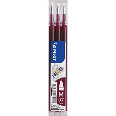 Bild av Pilot Pen 2261022F Ersättningspatroner Kulspetspenna Frixion Ball, tjocklek 0,7 mm, mörkröd, raderbar, 3 stycken