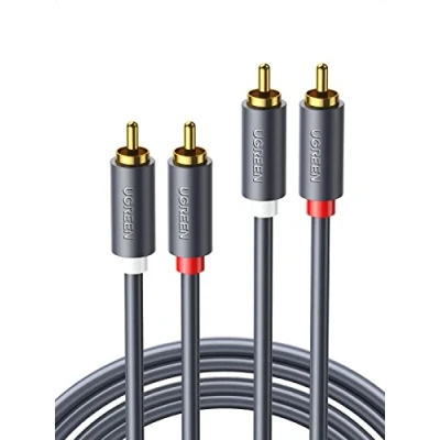 Bild av UGREEN 2 RCA Hane till Cinch Kabel 2M Stereo Subwoofer Kompatibel med CD Spelare, Högtalare, Förstärkare, Hemmabio, HiFi System, Pro Serien etc.