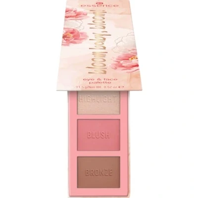 Bild av essence bloom baby, blomma! eye &amp; face palett, ögonskugga, nr 01, flerfärgad, 7 färger, högpigmenterad, vegansk, utan mikroplastiska partiklar, nanopartiklar fri, parfym, 1 pack (11,5 g)