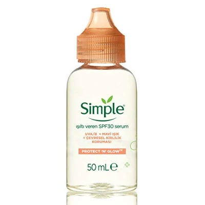 Bild av Simple Protect &#039;N&#039; Glow Radiance Booster SPF 30 för strålande hud, osynligt solskydd, 50 ml