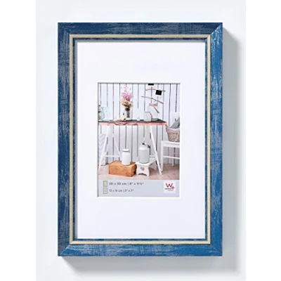 Bild av walther design tavelram blå 15 x 20 cm med passepartout, chalet ram EL520L