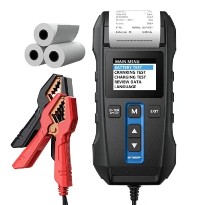 Bild av TOPDON BT300P Bilbatteritestare 12 V/24 V, professionell med skrivare, 1002000 CCA, batterigeneratoranalysator, start och laddningstestare för motorcykel, lastbil, båt