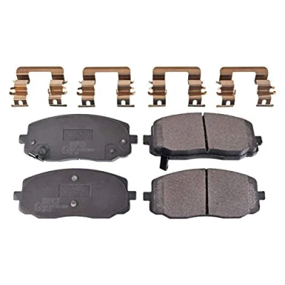 Bild av FEBI BILSTEIN 116299 Jeu de plaquettes frein Essieu avant avec indicateur d&#039;usure tôle anti bruit, monture HYUNDAI: i20 I 3/5 portes