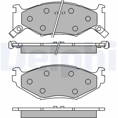 Bild av DELPHI LP891 Jeu de plaquettes frein avec indicateur d&#039;usure tôle anti bruit sans accessoires CHRYSLER: LeBaron III Cabriolet, VOYAGER 4