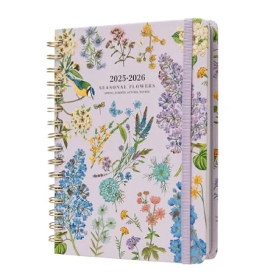 Bild av Kokonote A5 Academic Diary 2025 2026 Week To View Seasonal Flowers Planner With Stickers, Student Essentials For University, Back School Supplies