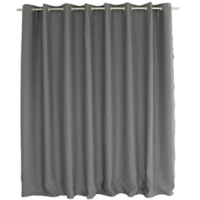Bild av ED ENJOY HOME Mörkläggningsgardin med silveröglor, grå, stor bredd, 300 x 240 cm, 100% polyester, Oeko TEX certifierat tyg, lakritskollektion
