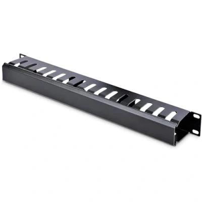 Bild av StarTech.com 1U horisontell fingerkanal kabelhanteringspanel med lock serverhylla kabelkanal kabelorganiserare för rack/chef (CMDUCT1UX)