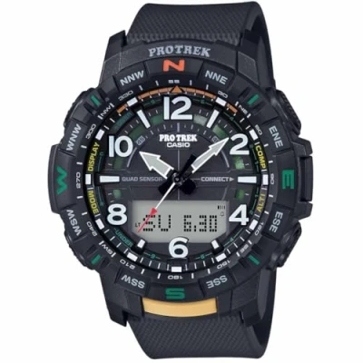Bild av Casio PRT B50 1ER Pro Trek multifunktionellt harts armband svart fodral svart, 0, rem, rem