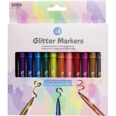 Bild av Sense Glitterpennor 12 pack
