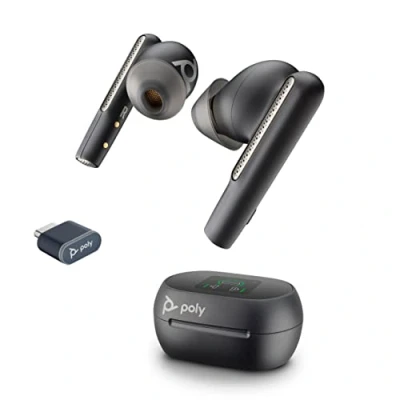 Bild av Poly Voyager Free 60+ UC (Plantronics) hörlurar brusreducering för kristallklara samtal, ANC laddningsfodral med pekkontroll kompatibel iPhone, Android, PC/Mac, Zoom och Teams