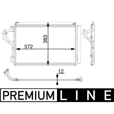 Bild av MAHLE ORIGINAL AC 55 000P Condenseur De Clim avec déshydrateur 572 1234yf HYUNDAI: i30 III Break, II 3/5 portes