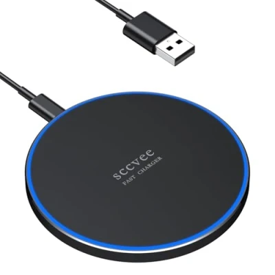 Bild av trådlös laddare 20 W max snabb laddningsplatta induktionsladdare kompatibel med Samsung Galaxy S24/S23/S22/S21/S20/S10, iPhone 12/13/14/15/16 serien.