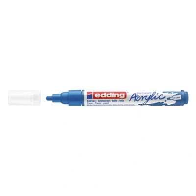 Bild av edding 5100 akrylmarker medium gentianblå 1 vattenfast akrylfärgmarker rund spets 5 10 mm akrylfärgpennor för teckning på duk, konstpapper och trä akrylmarkers stenar