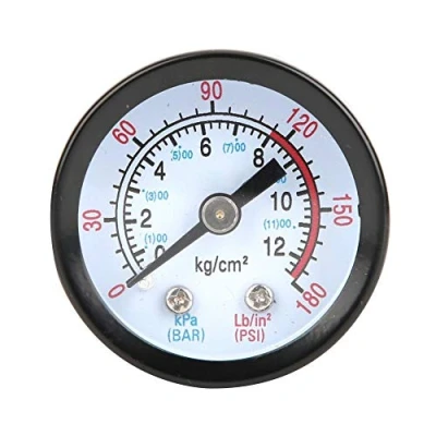 Bild av Tryckmätare med luftkompressor, tryckluftsmätare 0 180 PSI, 12 bar, 42 mm diameter manometer mätanordning för skruvkompressorer, kolvkompressorer