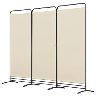 Bild av Angel Living Paravent 3 paneler skyddsskärmar vikbar skärm rumsavdelare skärmar rum skiljare trädgård integritet utomhus (beige)