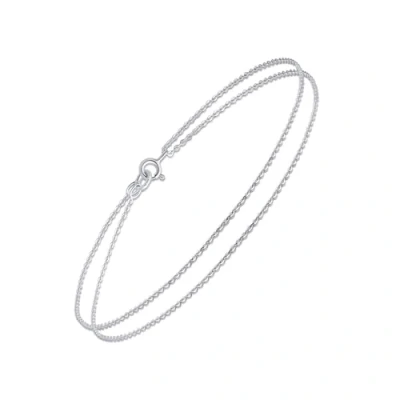 Bild av Amberta Italiensk Fotlänk i Sterlingsilver för Kvinnor 925 Justerbart Fotlänksarmband med Pärlor och Hjärtan Sommaraccessoar: Flerlagrad Kedja