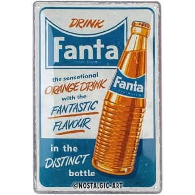 Bild av Nostalgic Art Plåtskylt i retrostil, Fanta Sensational Orange Drink Presentidé som bartillbehör, av metall, Deko vintagedesign, 20 x 30 cm