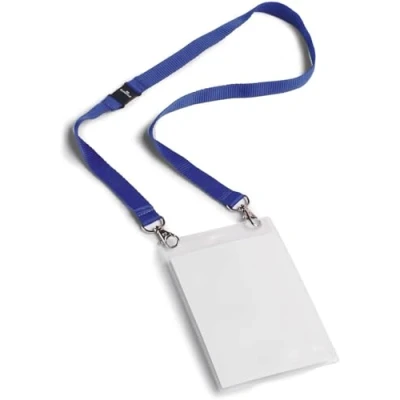 Bild av Durable 852507 Namnskylt A6 med textilhalsband duo, mörkblå, 10 stycken