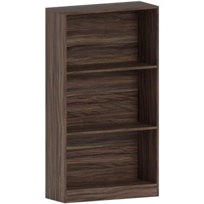 Bild av Vida Designs Cambridge 3 nivåer medium bokhylla, valnöt trä hyllor display förvaringsenhet kontor vardagsrum möbler