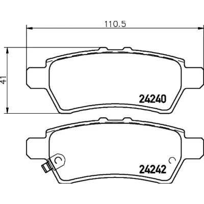 Bild av HELLA 8DB 355 012 081 Jeu de plaquettes frein avec indicateur d&#039;usure NISSAN: NP300 Navara Pick up, Pathfinder 3