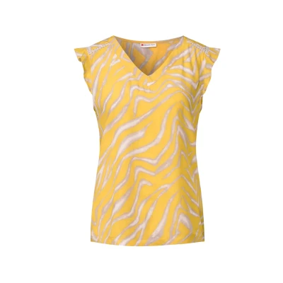 Bild av Street One dam mönstrad topp, Buttercream Yellow, 44