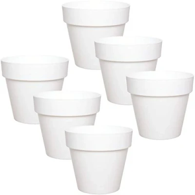 Bild av idea station IBI Plastblomkruka 6 x 12 cm vit krukskydd inomhus växt
