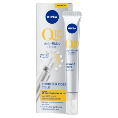 Bild av NIVEA Q10 Expert riktad och omedelbar rynkätare (1 x 15 ml), anti aging vård minskar rynkor rynkor, 5 minuter synlig ansiktsvård berikad med bioxifillpeptider