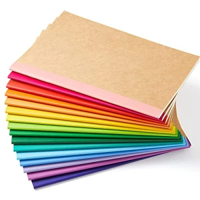 Bild av feela Power Anteckningsbok A5 linjerat, set med 16 anteckningsböcker, anteckningsblock regnbågsbaksida i olika färger, 60 sidor, 21 x 14 cm, anteckningsblockset lämpligt för kontor och skola,