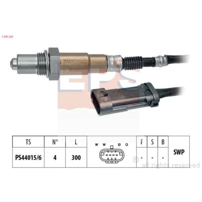 Bild av EPS 1.997.281 Sonde lambda Made in Italy OE Equivalent chauffé, planaire, Filetage prégraissé RENAULT: Kangoo I, Megane 1, Scenic