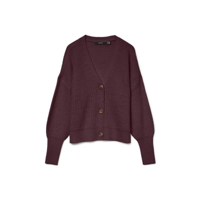 Bild av Vero Moda Vmlea V NECK CUFF Cardigan Kofta, Storlek: Large, Winetasting