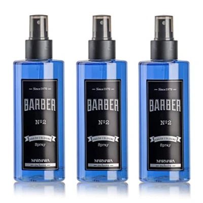 Bild av BARBER MARMARA No.2 Eau de Cologne Pump Spray män (3 x 250 ml) After Shave doftvatten rakvatten fräschar upp Herrdoft Desinficerande 70 alkohol No.2)