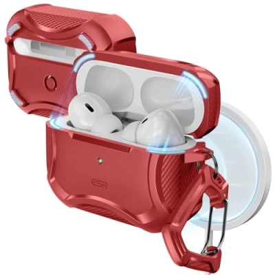 Bild av ESR för AirPods Pro 2 fodral, MagSafe trådlös laddning, kompatibel med 2:a generationen 2023/2022/1:a 2019, magnetiskt lock, HaloLock Cyber Armor tufft fodral AirPod Pro,