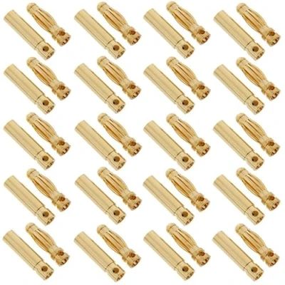 Bild av LinsyRC 20 par guldpläterade 2,0 mm 3,0 3,5 4,0 5,0 5,5 6,0 6,5 8,0 bananplugg kula hane och hona kontakt adapter för RC Lipo Batteri ESC motorer (20 mm)