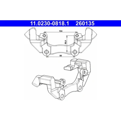 Bild av ATE 11.0230 0818.1 Support d&#039;Étrier De Frein FORD: Focus C Max, 2, VOLVO: V50