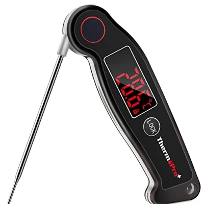 Bild av ThermoPro TP19B vattentät mattermometer termoelement omedelbar avläsning matlagningstermometer för kök BBQ digital köttermometer med tvåhänt bakgrundsbelyst godis sylt choklad