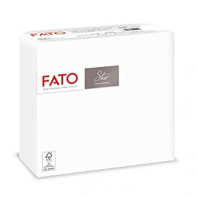 Bild av Fato, engångspappersservetter, mjukhet och fluffighet, 40 pack servetter, storlek 38 x vikt i 4 2 lager, färg vit, 100% rent cellulosapapper, FSC certifierad