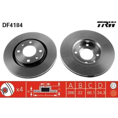 Bild av Bromsskiva TRW DF4184