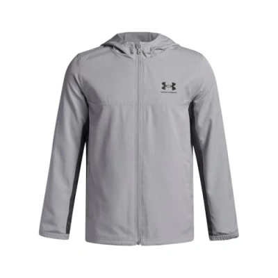 Bild av Under Armour Rival vävd jacka kofta tröja för pojkar, Mod grå/Castlerock/svart, 150 160