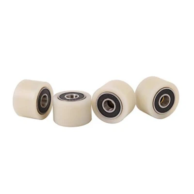 Bild av Nylonpolyamidrullar, 30 mm diameter, 20 bred, 8 tjock, exakt fräst, 4 stycken