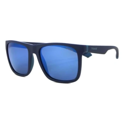 Bild av Solglasögon Polaroid PLD 2141/S Matte Blue Azure/Blue 57/18/140 unisex
